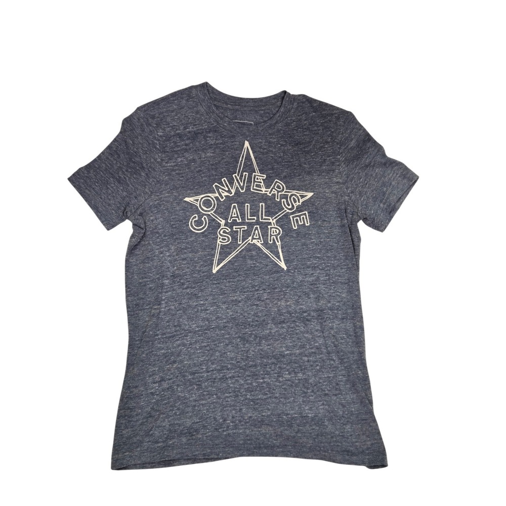 Converse‎ All Star Graphic T-Shirt Blue Heather Short Sleeve Size XS
